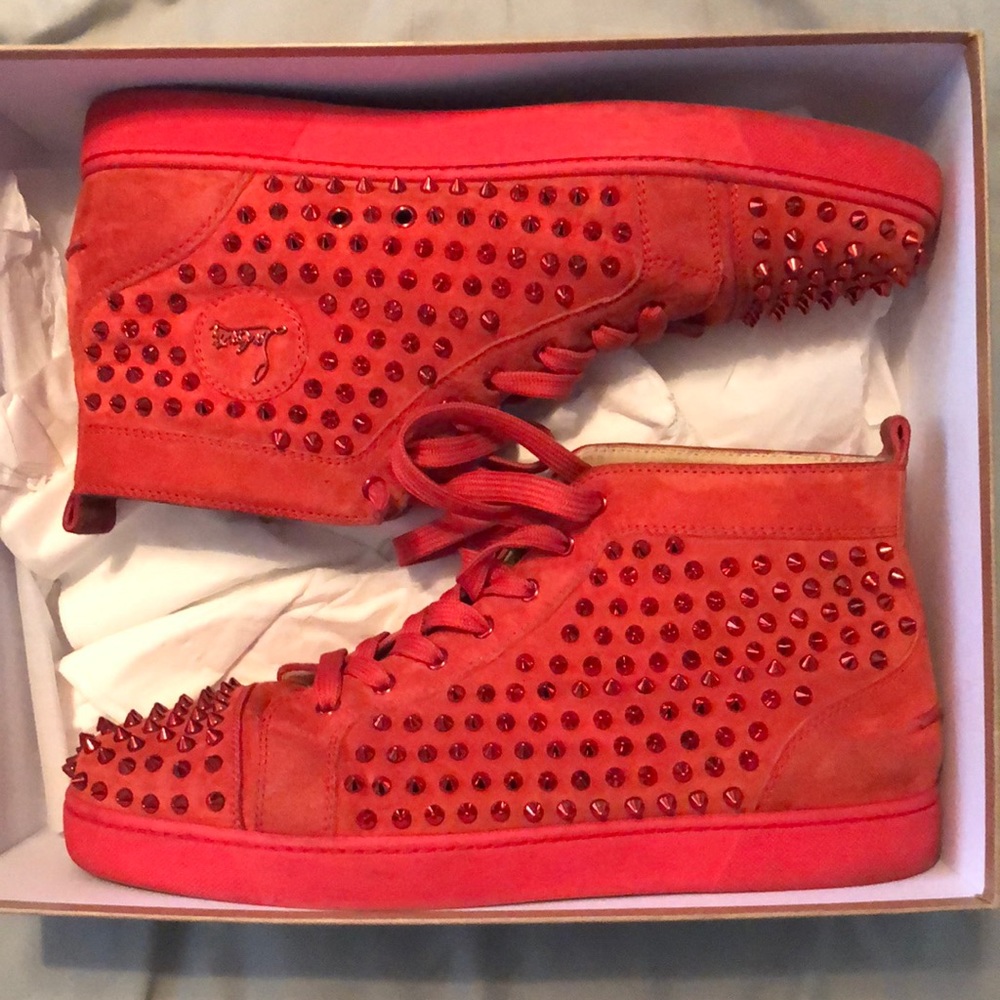 Christian Louboutin Louis Flat Veau Velours/spikes